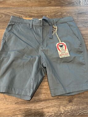 Devil Dog Dungarees Weekend Shorts Mineral Blue Stretch Casual Men’s Small NWT